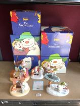 FIVE COALPORT CHARACTERS THE SNOWMAN COLLECTION SPECIAL EDITION FIGURES - FATHER CHRISTMAS AND THE