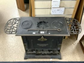 VINTAGE IRON SALAMANDER BURNERS STOVE - MAKER - THE CLIFTON.