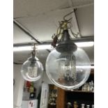 PAIR OF GLOBE CEILING LIGHTS