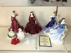 FIVE ROYAL DOULTON FIGURES - MY DARLING, ' A CHRISTMAS WISH, REBECCA, SUNDAY BEST HN3218,