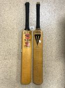 TWO WILLOW SIGNED CRICKET BATS SUSSEX 1980 AND THE OTHER DENNIS CROMPTON, BRIAN STATHAM AND MORE
