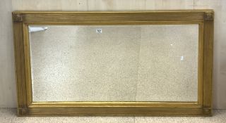 LARGE MODERN BEVELLED WALL MIRROR IN GILDED FRAME 140 X 79CM
