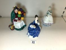 TWO ROYAL DOULTON FIGURES - ROSALIND HN2393, THE OLD BALLOON SELLER, HN1315 AND A ROYAL WORCESTER