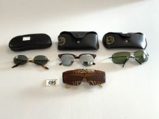 RAY BAN SUNGLASSES X 3 WITH ONE OTHER PAIR