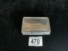 WILLIAM IV HALLMARKED SILVER RECTANGULAR TABLE SNUFF BOX WITH FORAL EMBOSSED CONVEX SIDES DATED 1832