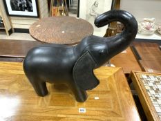 VINTAGE LEATHER FOOTSTOOL AS ELEPHANT 65CM