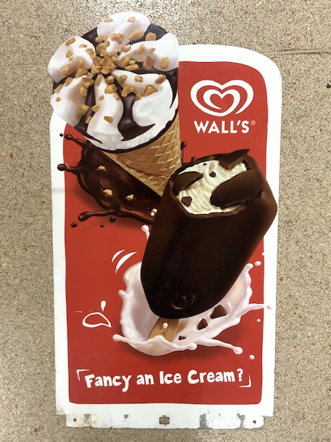 WALLS ICE CREAM METAL ADVERTISING SIGN DOUBLE SIDED 85 X 46CM - Image 2 of 2