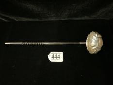 HALLMARKED SILVER TODDY LADLE WITH WHALE BONE HANDLE BY S J ROSE & SON 31CM