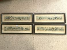 SET OF FOUR EARLY 19TH-CENTURY COLOURED ENGRAVINGS - COACHING SCENES; A TRIP TO BRIGHTON; ENGRAVED
