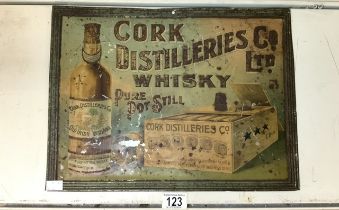 VINTAGE REPRODUCTION CORK DISTILLERIES WHISKY SIGN 42 X 32 CM