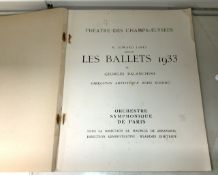 LES BALLETS 1933 THEATRE DES CHAMPS-ELYSEES PROGRAMME