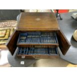 THREE DRAWER CANTEEN OF CUTLERY KINGS PATTERN DESIGN