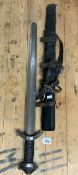 REPRODUCTION ANGLO-SAXON/VIKING STYLE SWORD WITH SCABBARD BLADE LENGTH 69CM