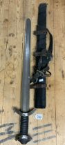 REPRODUCTION ANGLO-SAXON/VIKING STYLE SWORD WITH SCABBARD BLADE LENGTH 69CM