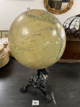 ANTIQUE GLOBE BY A.N. LEBEGUE BRUXELLES 54CM HIGH A/F