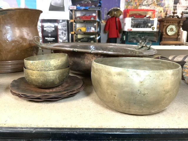 MIXED COPPER ITEMS INCLUDES COAL BUCKET AND MORE - Image 2 of 4