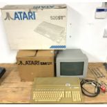 ATARI SM124 MONITOR IN ORIGINAL BOX AND ATARI 520 ST GAMING KEYBOARD