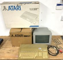 ATARI SM124 MONITOR IN ORIGINAL BOX AND ATARI 520 ST GAMING KEYBOARD