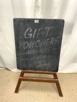 VINTAGE WOODEN EASEL WITH BLACKBOARD