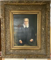 E LOVETT OIL ON BOARD OF A GENTLEMAN PORTRAIT IN A GILDED FRAME 57 X 66CM