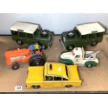 LARGE MIXED METAL TOY VEHICLES LANDROVER, TAXI, TRACTOR AND MORE