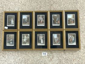 TEN BAXTER PRINTS FRAMED AND GLAZED 17 X 13CM