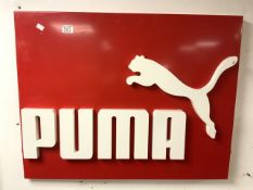 METAL BACK WALL MOUNTED PUMA SIGN 84 X 65CM