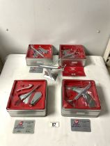 FOUR VIRGIN ATLANTIC MODEL PASSENGER PLANES IN TIN BOXES.