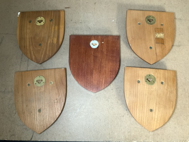 FIVE WOODEN SHIELD BACKED MOTIF'S POLICE RELATED - Image 3 of 4