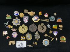 MIXED MILITARY AND VARIOUS ENAMEL BADGES
