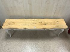 WOODEN SHABBY CHIC BENCH 152 X 32 X 49CM