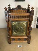 WALNUT CASED MANTEL CLOCK WITH GILDED DIAL BY WINTERHALDER & HOFMEIER FROM THE BLACK FOREST REIGON