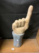 CARVED WOODEN LEFT HAND 68CM