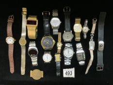 QUANTITY OF USED WATCHES INCLUDES D & G, ROTARY, MONTINE, RAYAM AND MORE