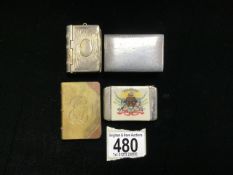 VINTAGE MATCH STRIKERS AND WW1 TRENCH ART BRASS LIGHTER