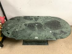 GREEN AND BLACK MARBLE COFFEE TABLE 140 X 70CM FROM KESTERPORT LUXURY FURNITURE