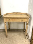 VICTORIAN BLEACH PINE TABLE WITH SINGLE DRAWER 76 X 48CM