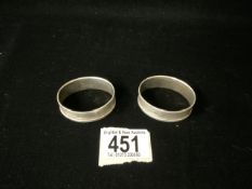 TWO NAPKIN RINGS BY HENRY GRIIFFITH & SONS