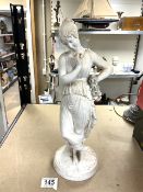 PARIAN WARE LADY FIGURE IMPRESSED MARK ( CANOVA )39CM