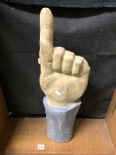 CARVED WOODEN RIGHT HAND 78CM