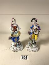 PAIR OF 19TH-CENTURY CONTINENTAL FIGURES 18CM