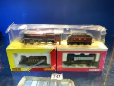 BOXED HORNBY 00 GAUGE TRAINS LBSC 629 AND ST ROLLOX 08568 WITH A LMS 4657 TRAIN AND TENDER