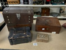 MIXED WOODEN BOXES ANTIQUE AND VINTAGE