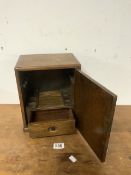 SMALL ANTIQUE WOODEN PIPE SMOKERS CUPBOARD WITH INTERNAL DRAWER 29 X 24 X 16CM