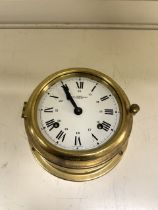 WEMPE CHRONOMETERWEERKE HAMBURG SHIPS CLOCK WITH GLASS; CHIMES ON THE FULL AND HALF HOUR HAND-