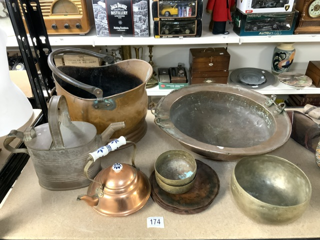 MIXED COPPER ITEMS INCLUDES COAL BUCKET AND MORE