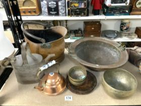 MIXED COPPER ITEMS INCLUDES COAL BUCKET AND MORE