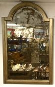 LARGE WALL MIRROR IN A GILDED FRAME 63 X 103CM