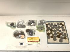QUANTITY OF USED COINAGE INCLUDES SILVER CONTENT AND VICTORIAN