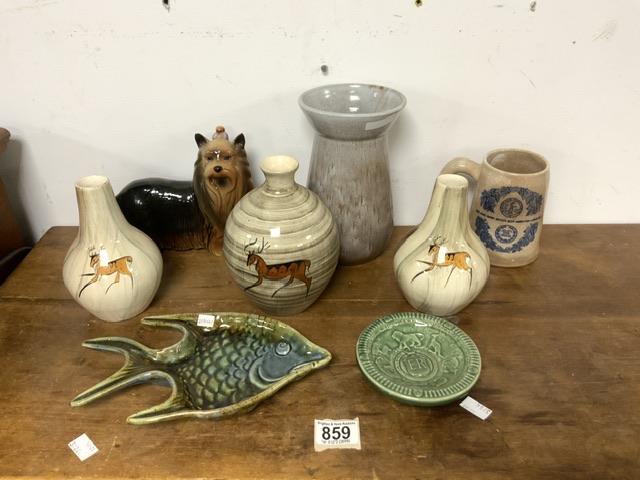 MIXED CERAMICS INCLUDES BABBACOME, BERMUDA, WADE, DOUBLE PHOENIX POTTERY AND MORE